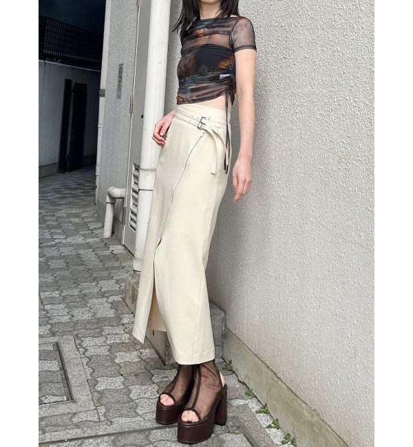 MURUA「ダブルベルトアシメZIPスカート」|スカート|