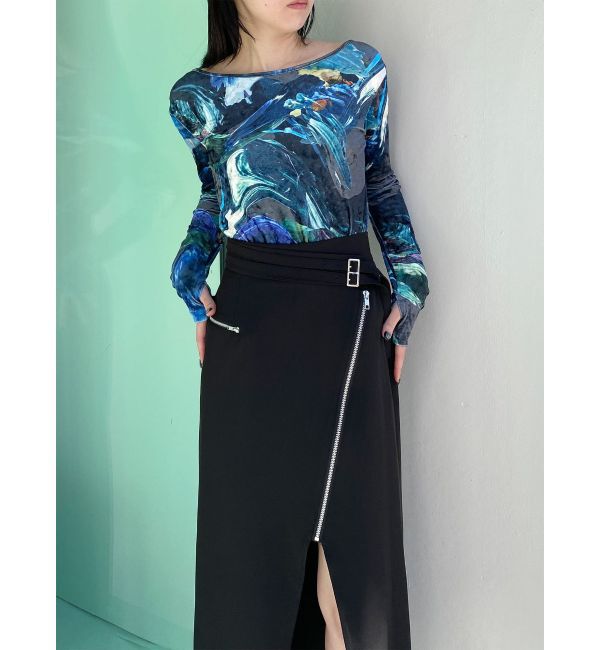 MURUA「ダブルベルトアシメZIPスカート」|スカート|