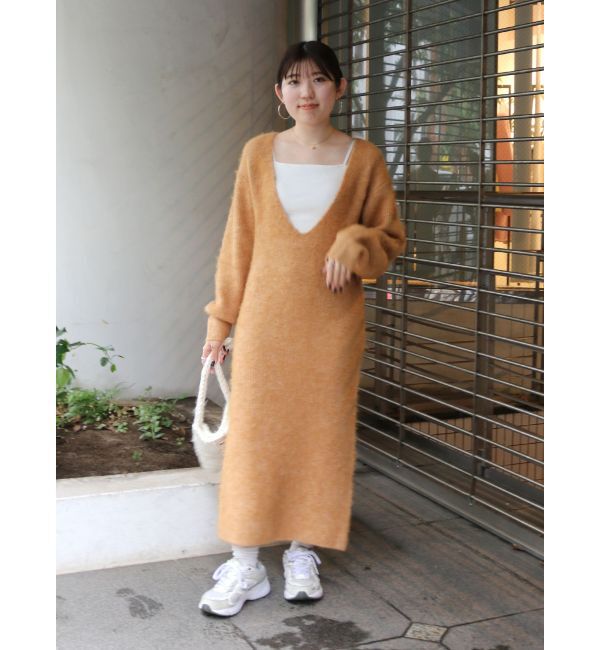Ungrid「2Wayスリットニットワンピ－ス」|ワンピース|オレンジ
