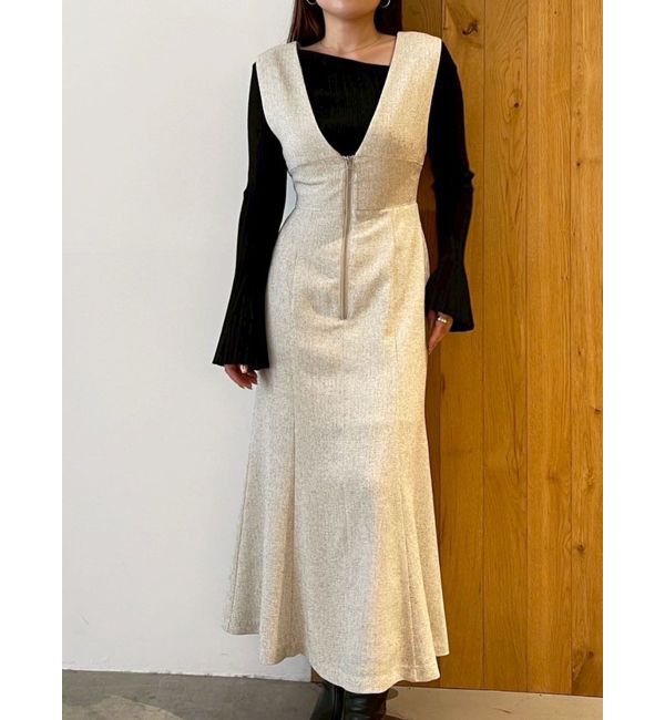 LAGUNAMOON「ノースリーブジャンパースカート」|ワンピース|アイボリー