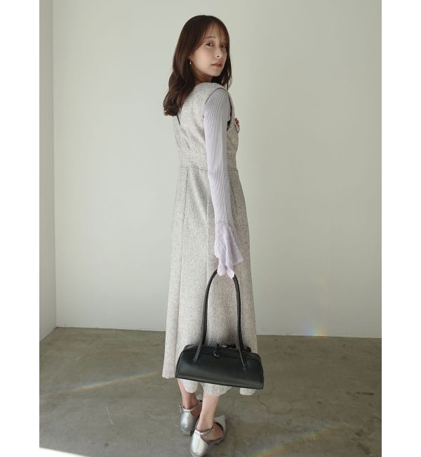 LAGUNAMOON「フラップボタンツィードジャンパースカート」|ジャンパースカート|
