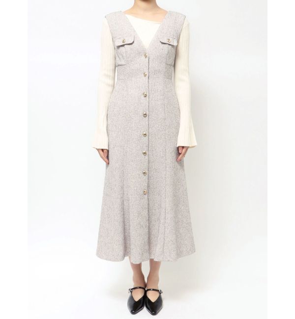 LAGUNAMOON「フラップボタンツィードジャンパースカート」|ジャンパースカート|