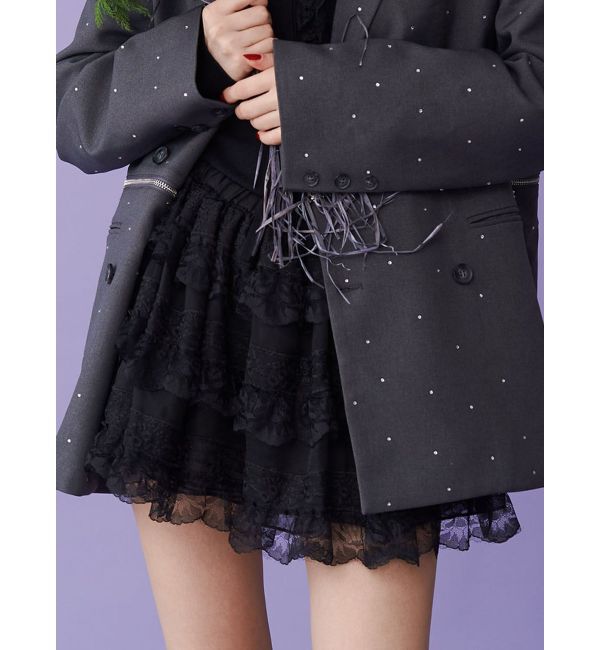 jouetie「ドッキングレースフリルミニスカパン」|その他|ブラック