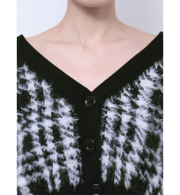 GYDA「シャギーCHECK PATTERN MIXニットトップス【SETUP着用可】」|ニット・セーター|