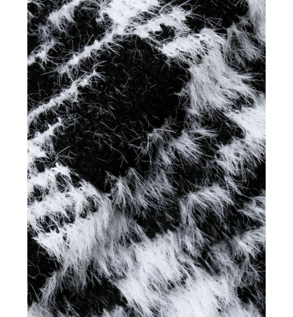 GYDA「シャギーCHECK PATTERN MIXニットトップス【SETUP着用可】」|ニット・セーター|