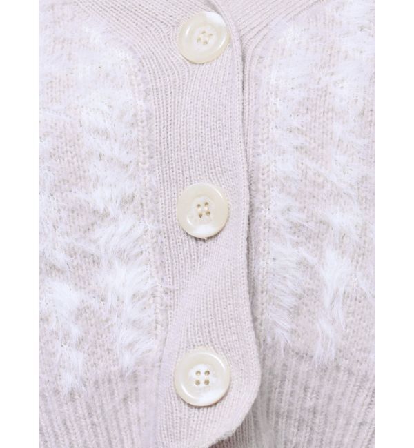 GYDA「シャギーCHECK PATTERN MIXニットトップス【SETUP着用可】」|ニット・セーター|