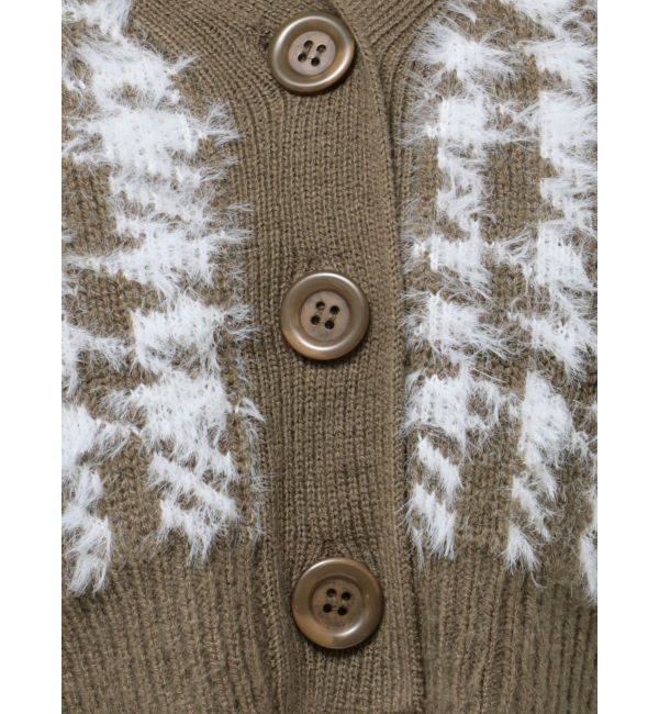 GYDA「シャギーCHECK PATTERN MIXニットトップス【SETUP着用可】」|ニット・セーター|