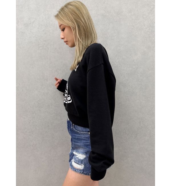 GYDA「ハイウエストGD embossダメージスカートライクデニムショートパンツ」|スカート|