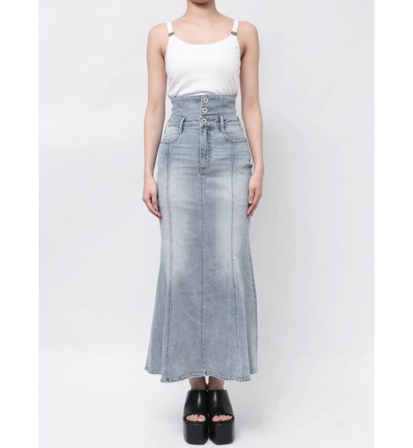 GYDA「ハイウエストBACKクロスマーメイドデニムスカート」|スカート|