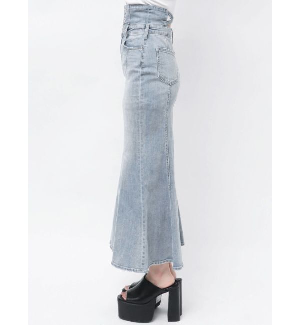GYDA「ハイウエストBACKクロスマーメイドデニムスカート」|スカート|