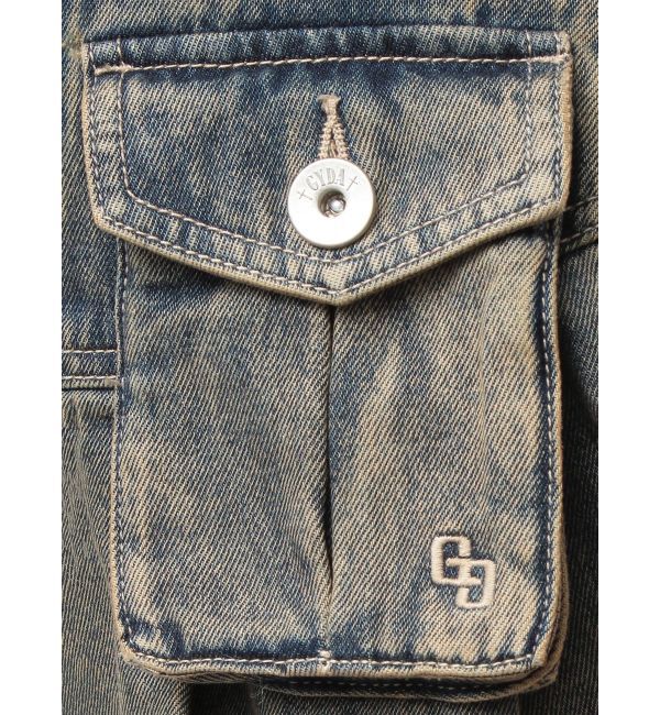 GYDA「ハイウエストGG POKETプリーツデニムスカートライクショートパンツ」|スカート|