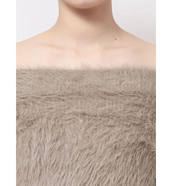 GYDA「オフショルデザインシャギーニットワンピース」|ワンピース|