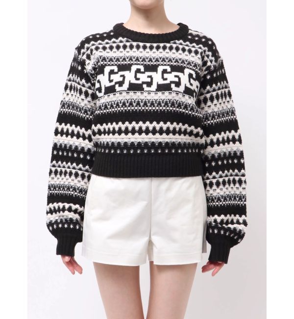 GYDA「GG NORDICショートニットトップス」|ニット・セーター|