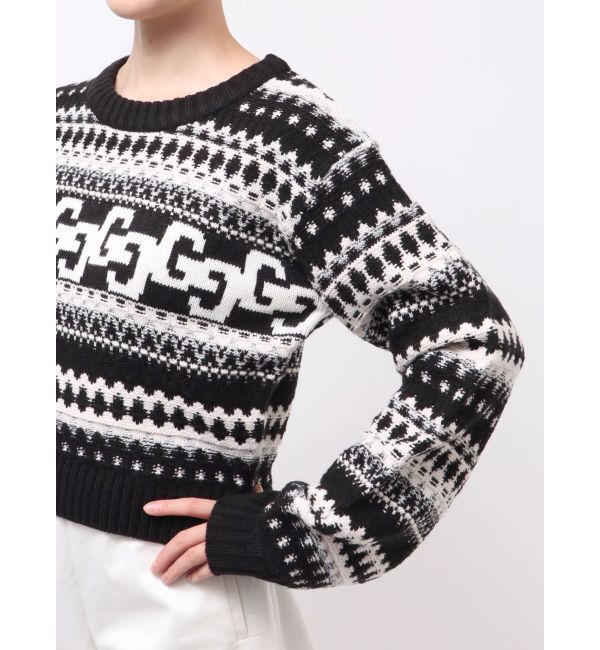 GYDA「GG NORDICショートニットトップス」|ニット・セーター|