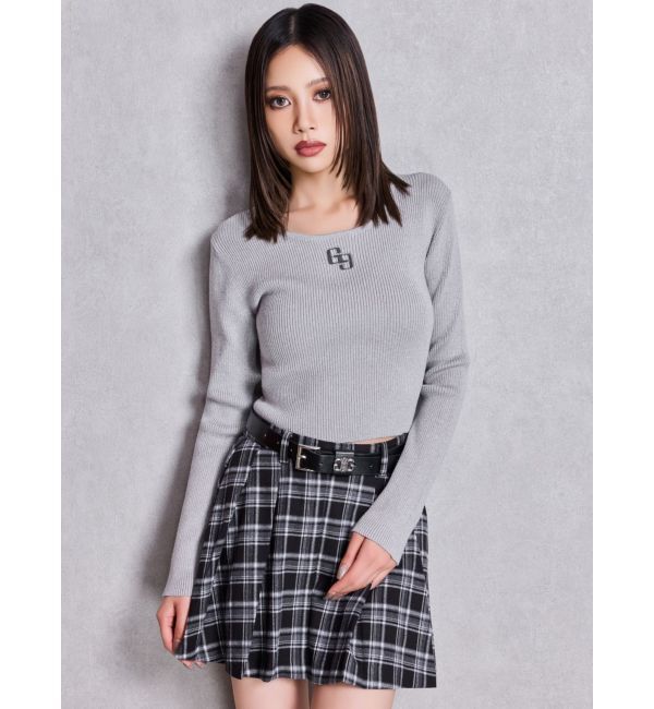 GYDA「GGプレートlong sleeveニットトップス」|ニット・セーター|
