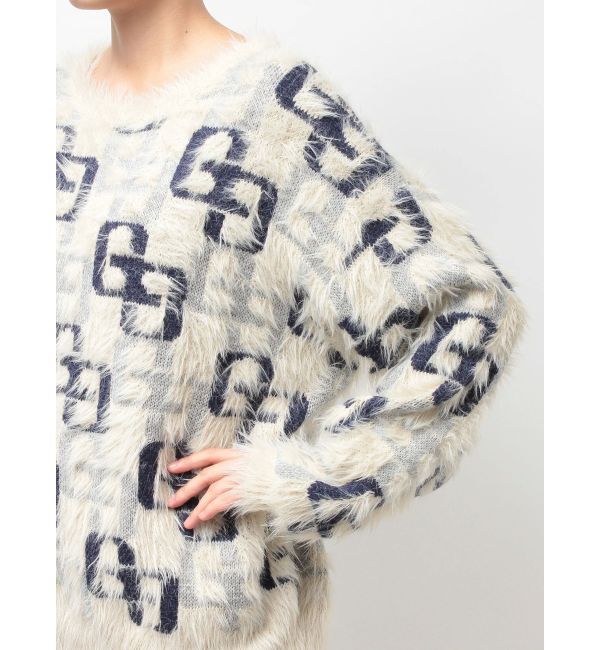 GYDA「GG PATTERN MIXシャギーニットトップス」|ニット・セーター|