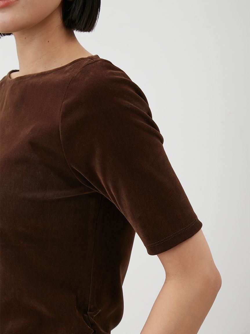 Mila Owen「【セットアップ対応】ベロアSET UP2wayボートネックプルオーバー」|Tシャツ・カットソー|