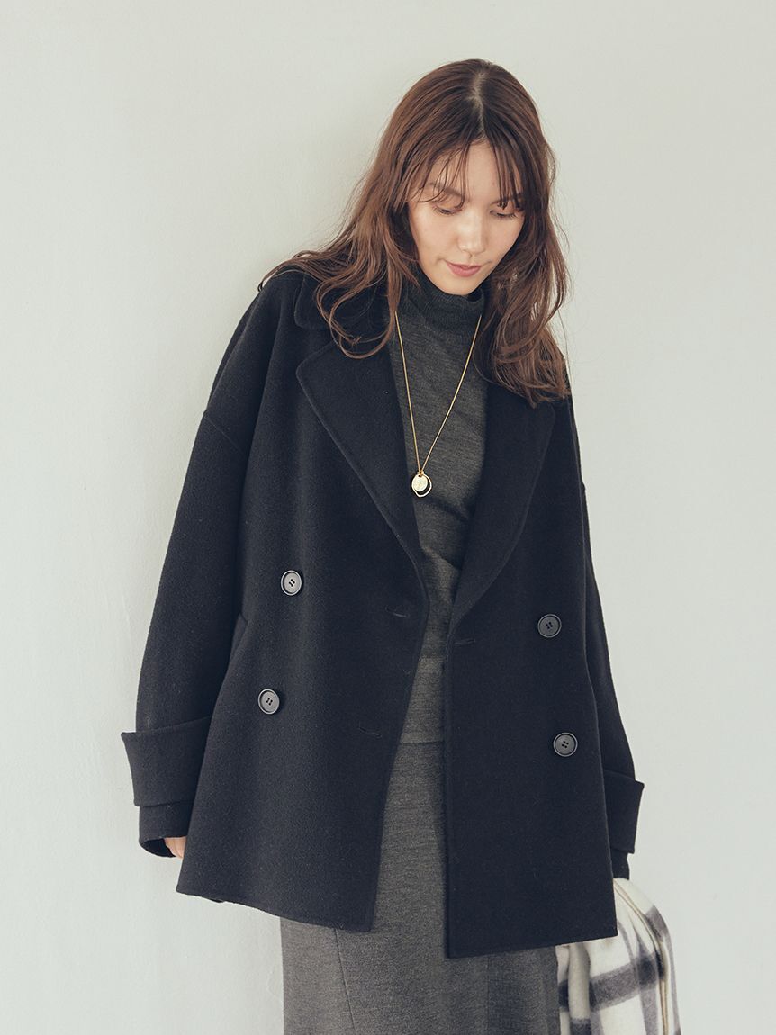 Mila Owen「woolコクーンシルエットピーコート」|チェスターコート|