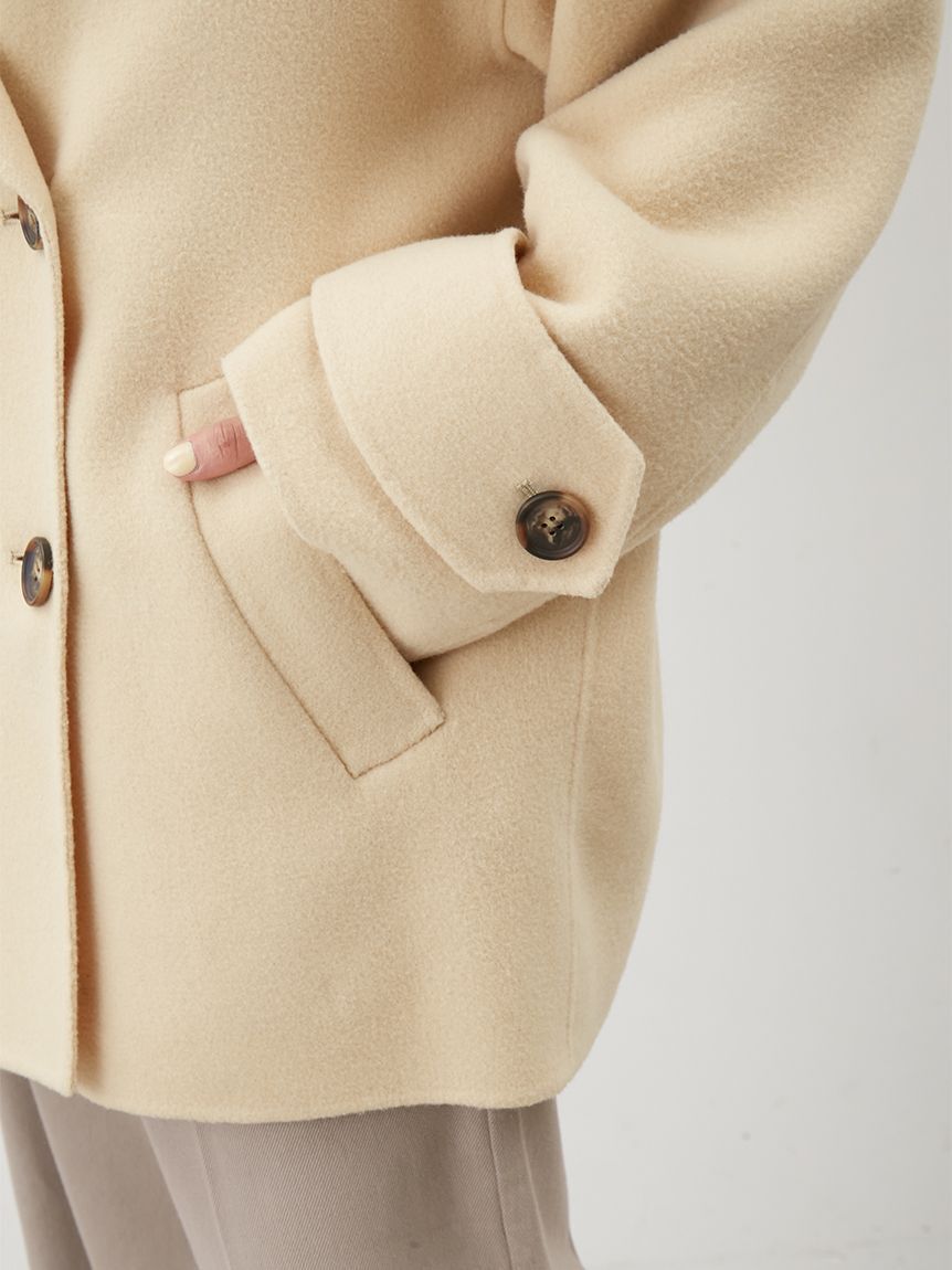 Mila Owen「woolコクーンシルエットピーコート」|チェスターコート|