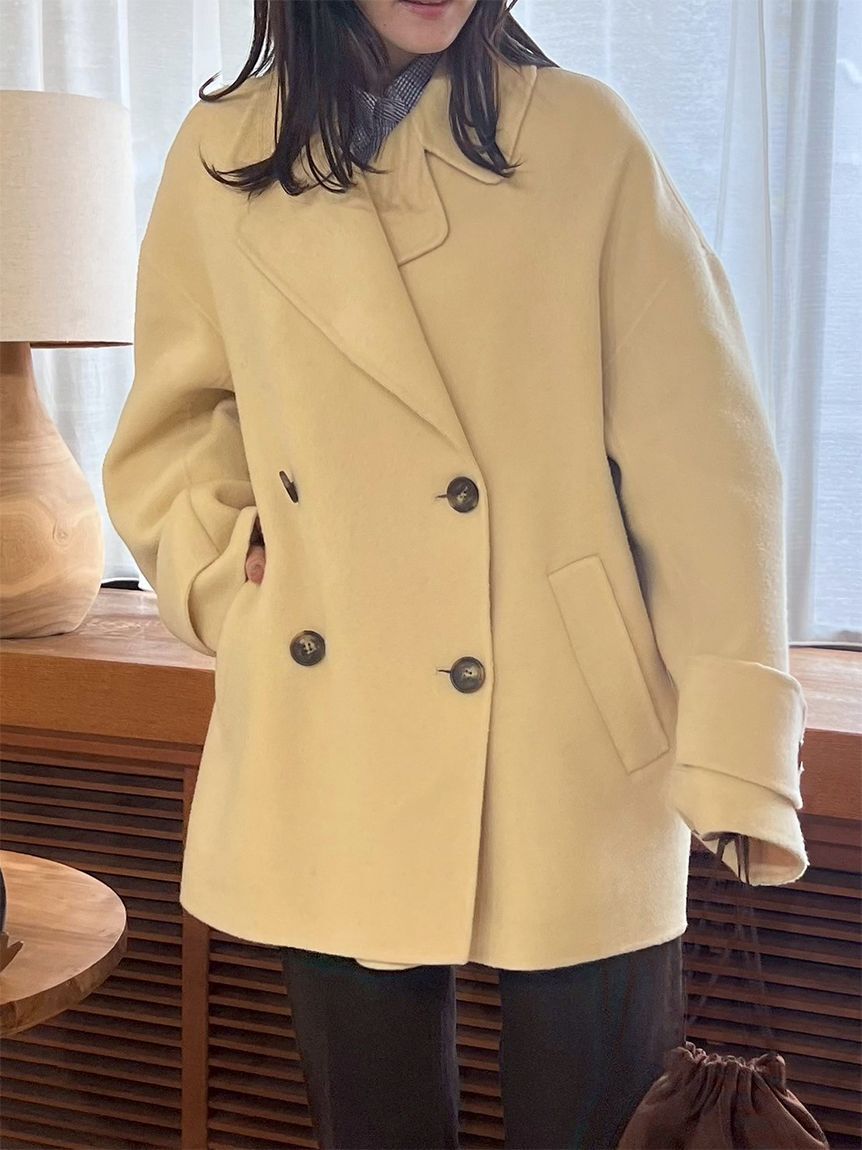 Mila Owen「woolコクーンシルエットピーコート」|チェスターコート|YEL