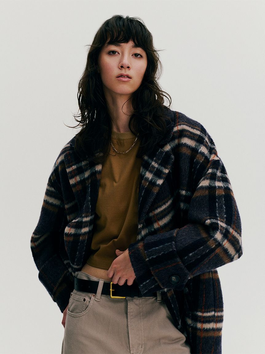 Mila Owen「woolコクーンシルエットピーコート」|チェスターコート|CHECK
