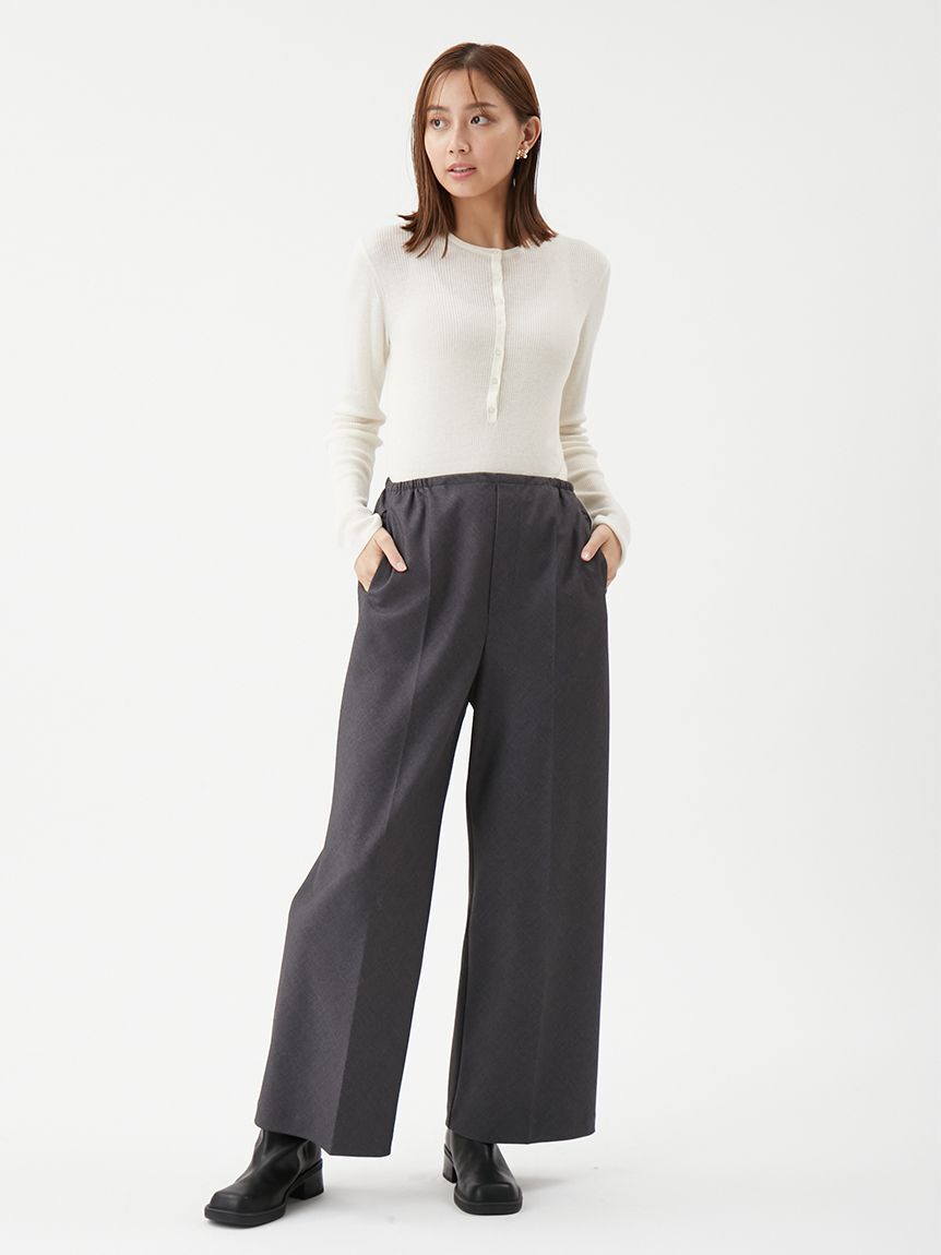 Mila Owen「スーツ地イージーパンツ」|チノ|
