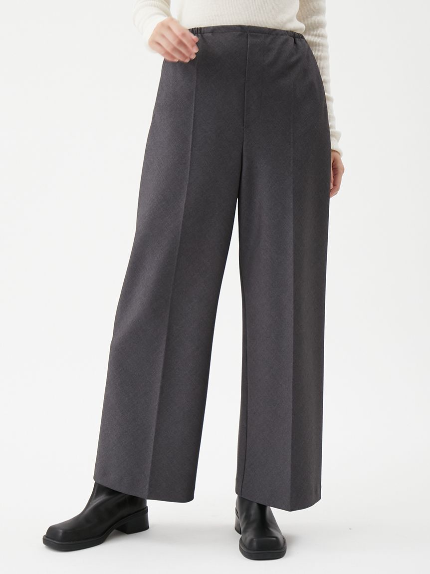 Mila Owen「スーツ地イージーパンツ」|チノ|GRY