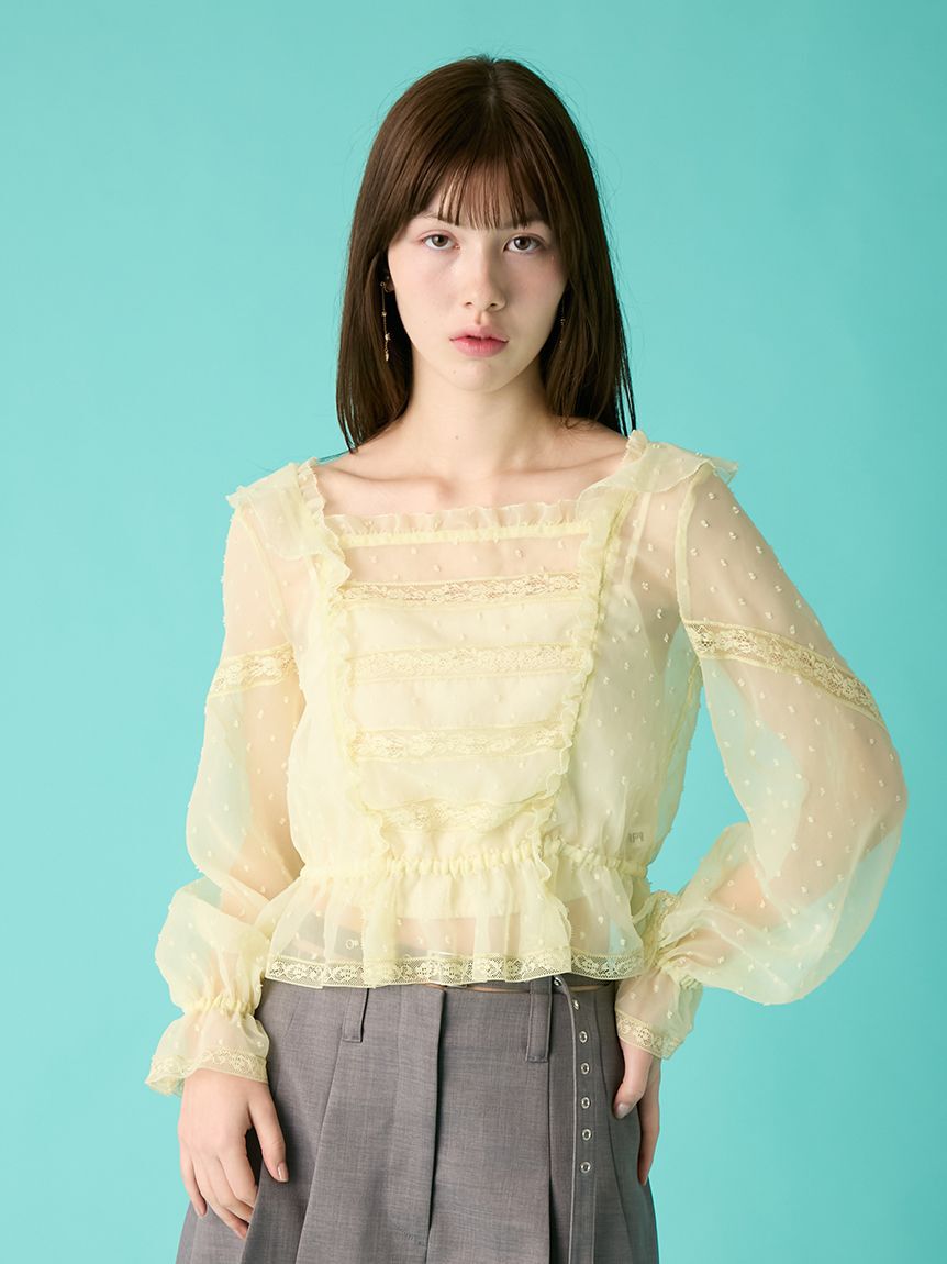 FURFUR「レースフリルブラウス」|シャツ・ブラウス|