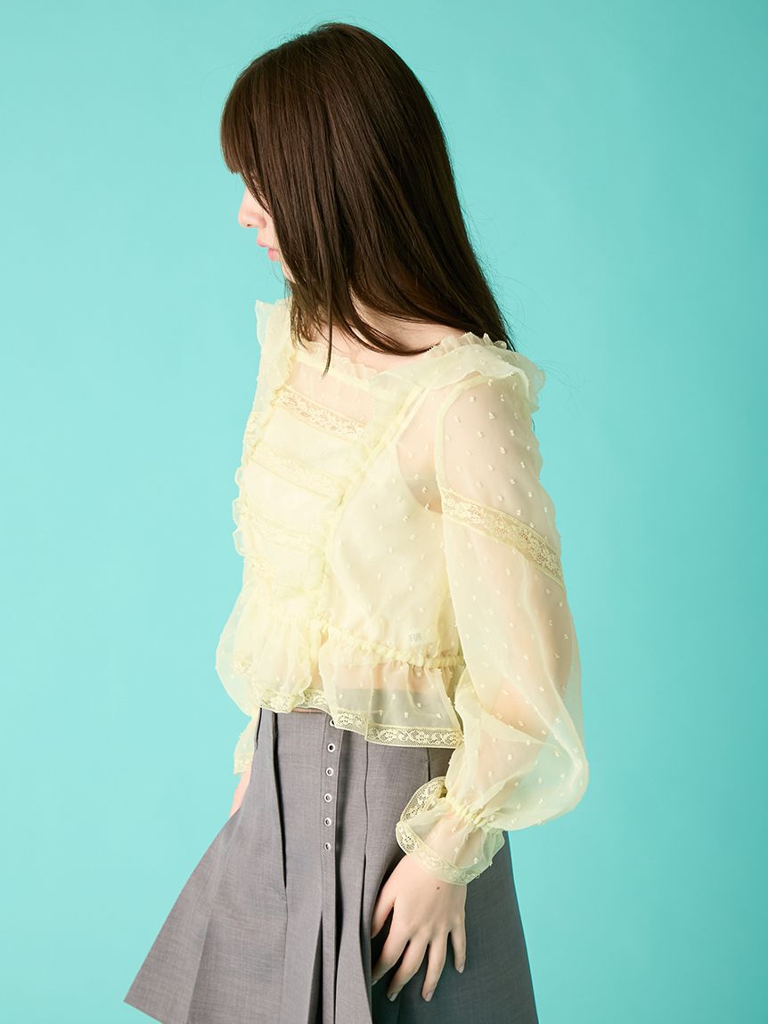 FURFUR「レースフリルブラウス」|シャツ・ブラウス|