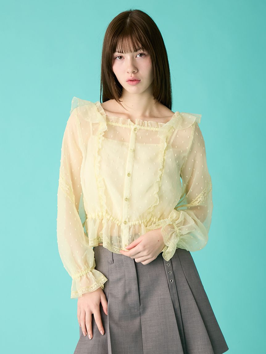FURFUR「レースフリルブラウス」|シャツ・ブラウス|