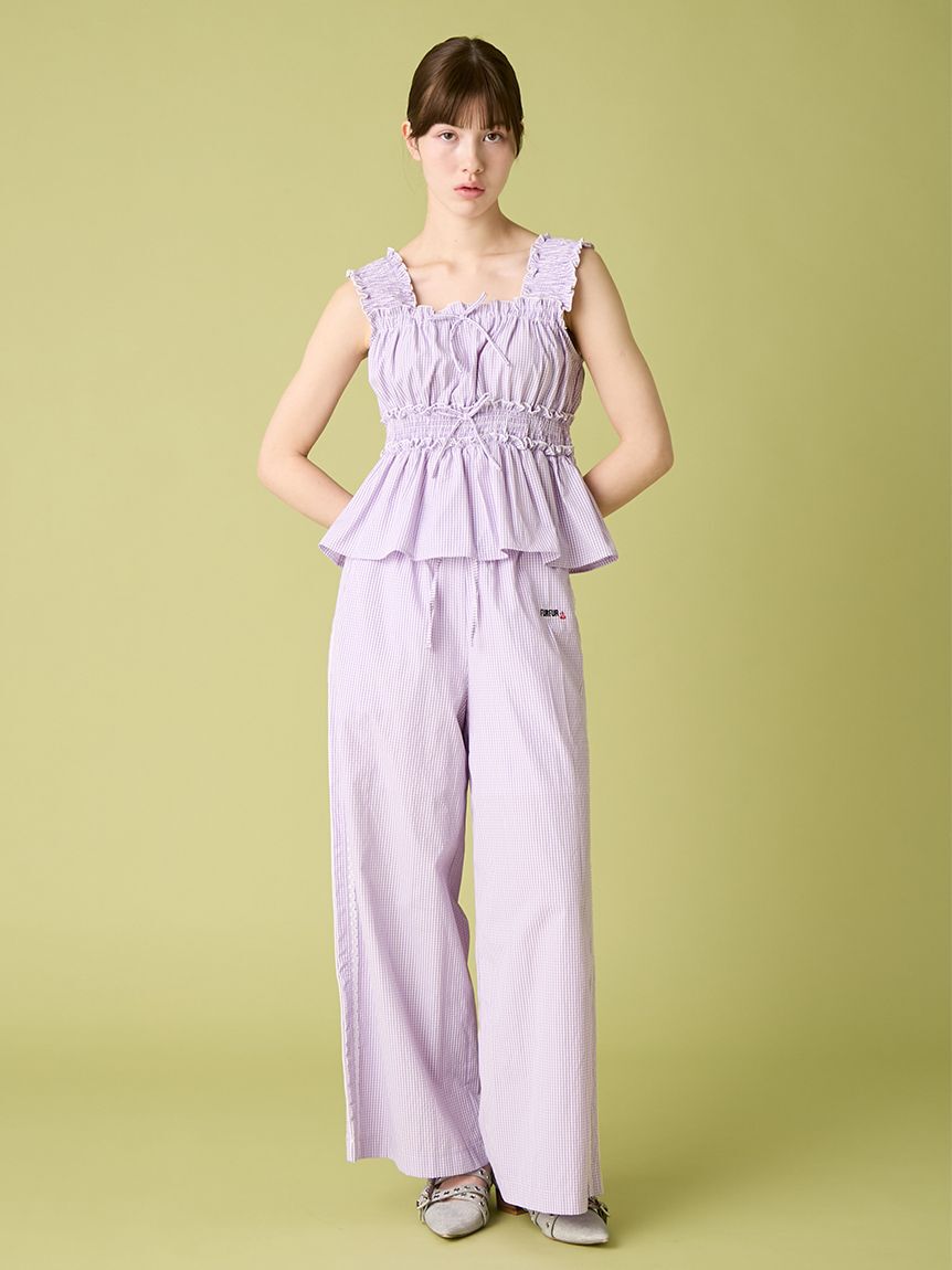 FURFUR「【WEB・一部店舗限定カラー】ギンガムチェックシャーリングブラウス」|シャツ・ブラウス|