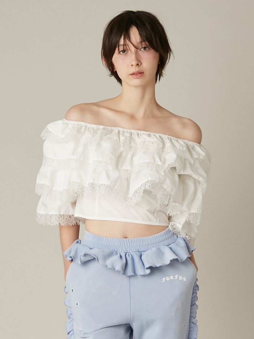 FURFUR「ティアードフリルブラウス」|シャツ・ブラウス|WHT