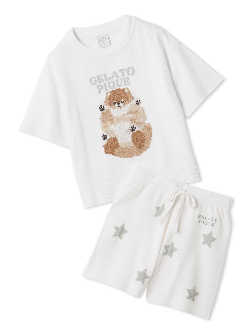 GELATO PIQUE KIDS & BABY「【JUNIOR】ドッグジャガードプルオーバー&ショートパンツセット」|ルームウェア|CRM