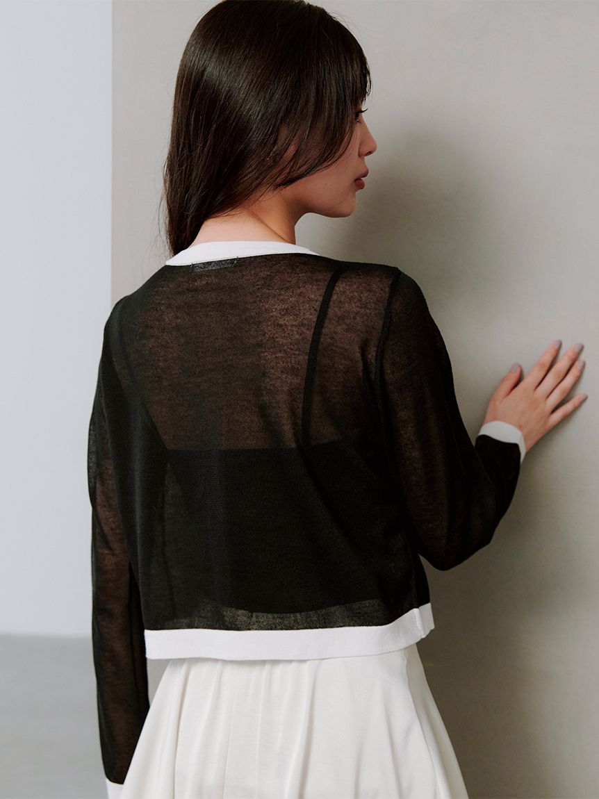 SNIDEL「Sustainableメタルボタンシアーカーディガン」|ニット・セーター|