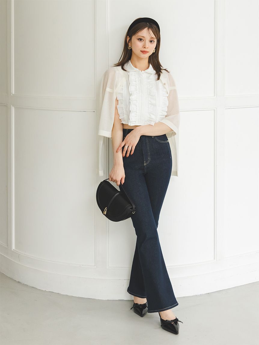 SNIDEL「Sustainableメタルボタンシアーカーディガン」|ニット・セーター|