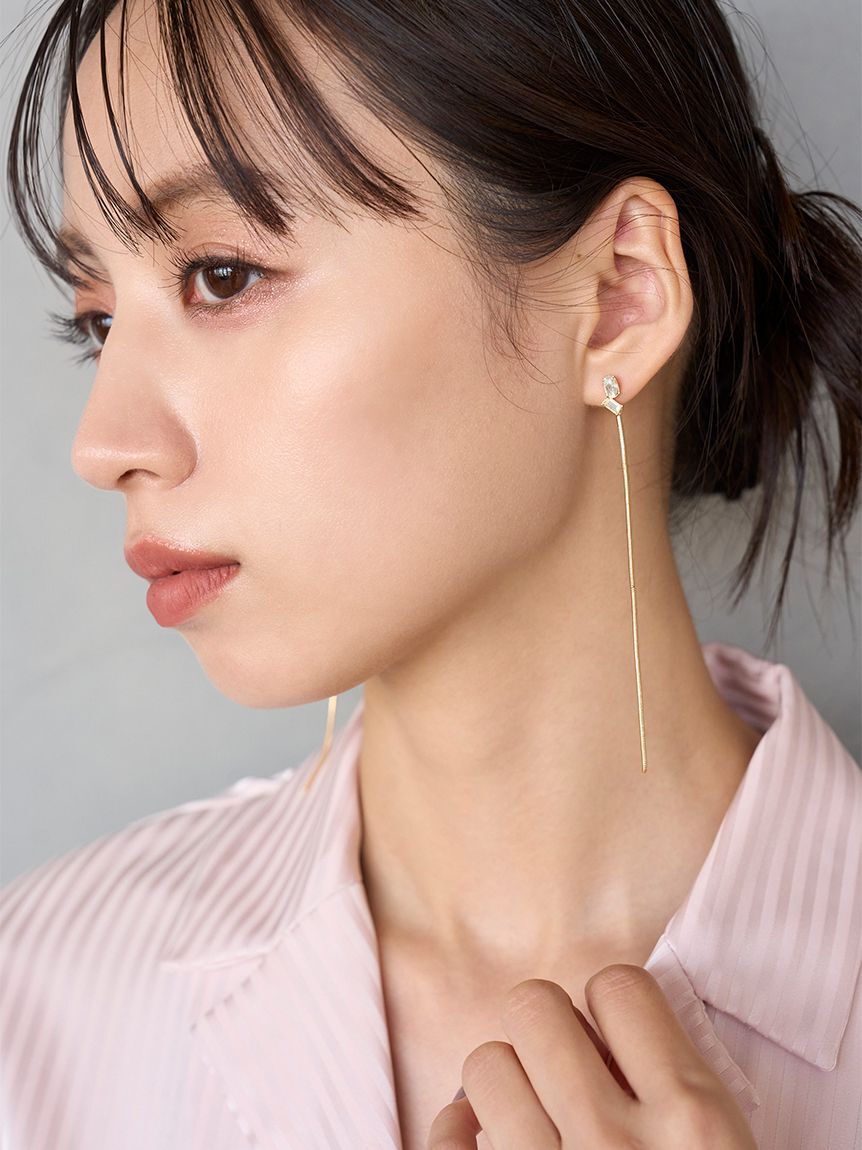 SNIDEL「ロングチェーンピアス」|ピアス|