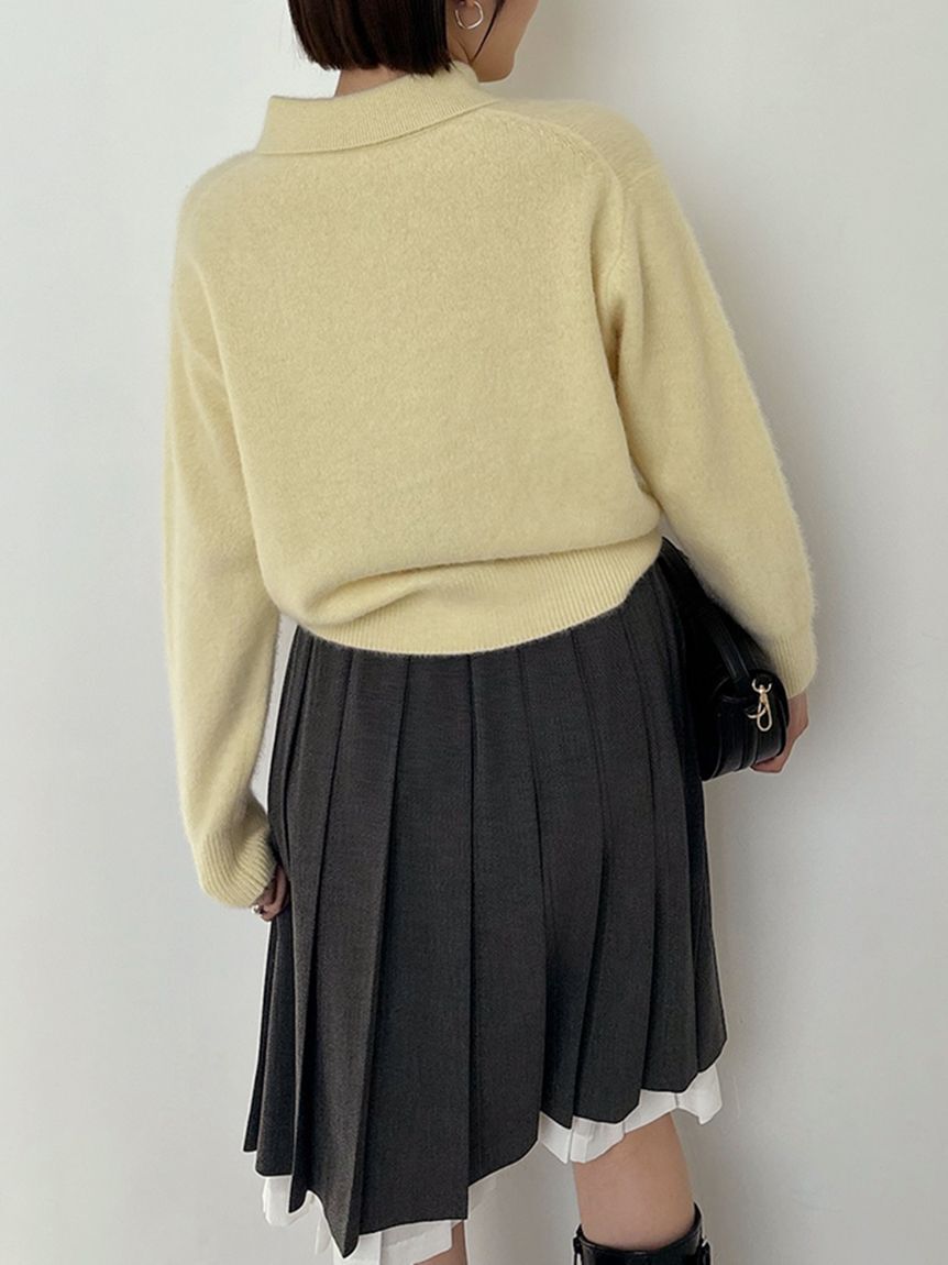 SNIDEL「【HIGH QUALITY】フォックスカシミヤニットポロ」|ニット・セーター|