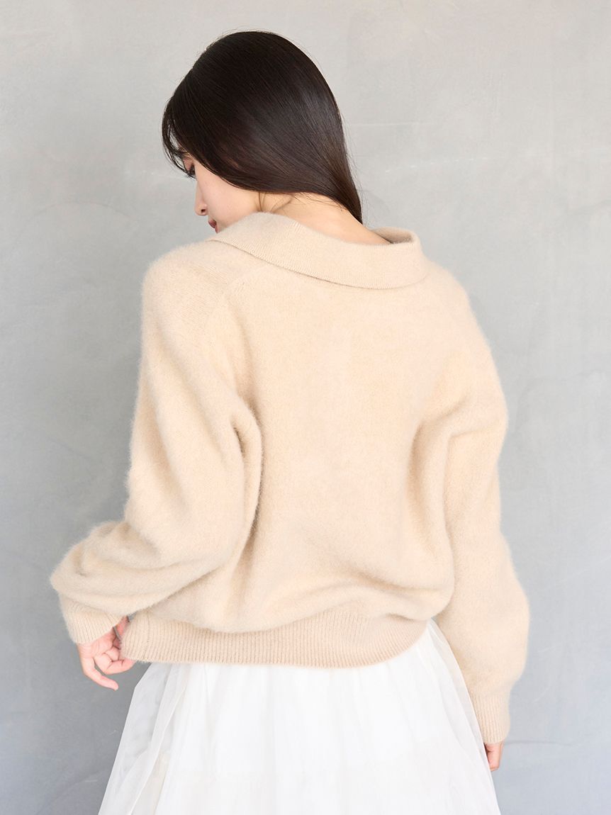 SNIDEL「【HIGH QUALITY】フォックスカシミヤニットポロ」|ニット・セーター|