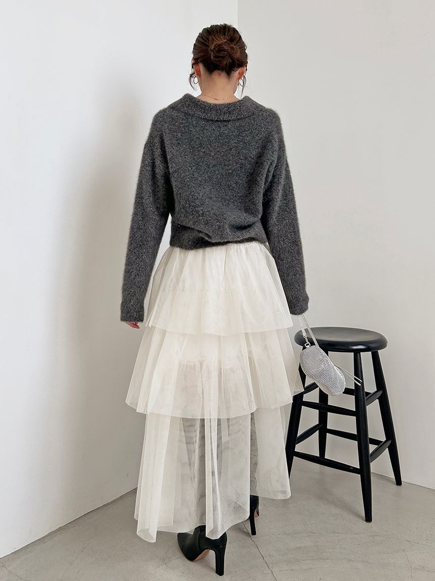 SNIDEL「【HIGH QUALITY】フォックスカシミヤニットポロ」|ニット・セーター|