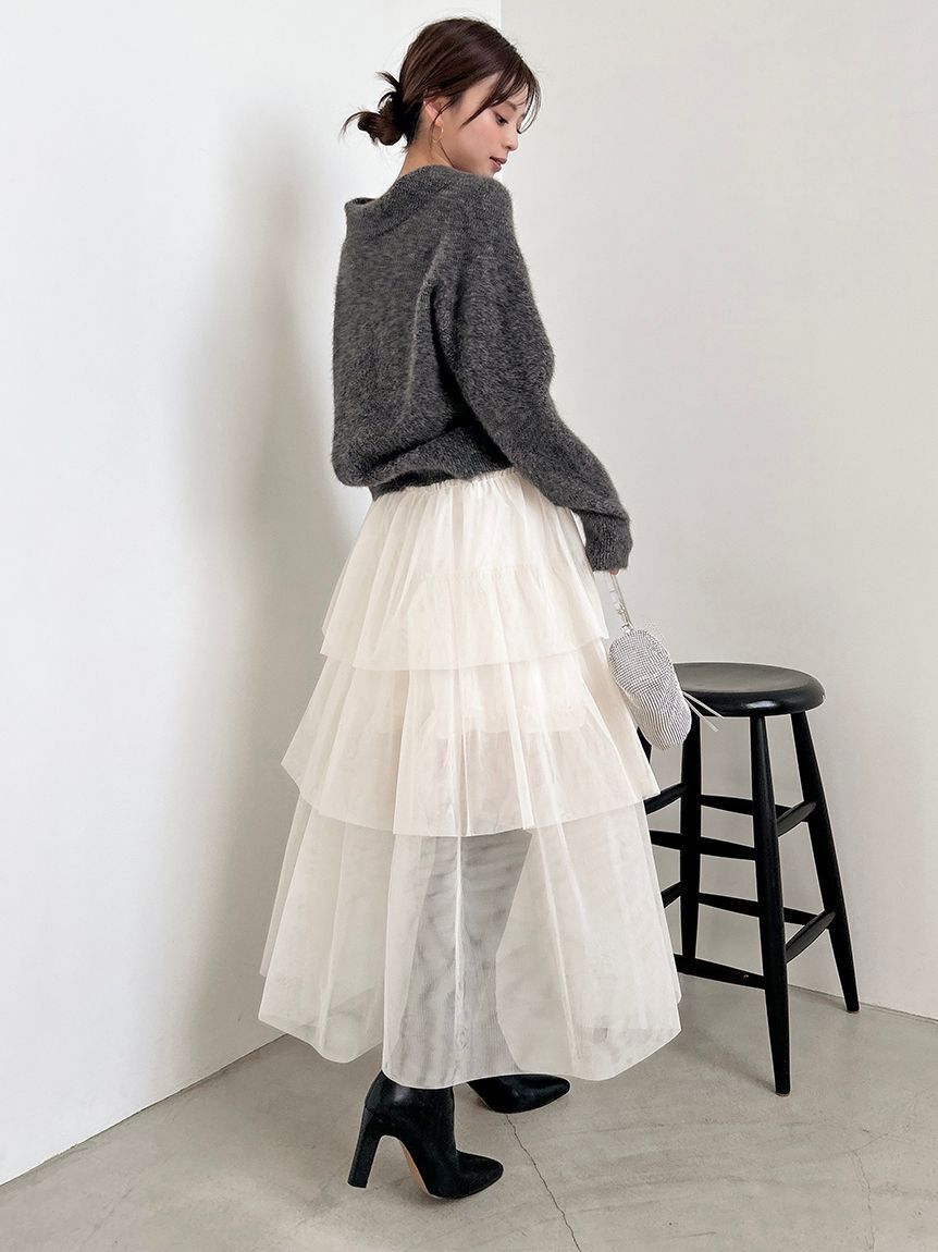 SNIDEL「【HIGH QUALITY】フォックスカシミヤニットポロ」|ニット・セーター|