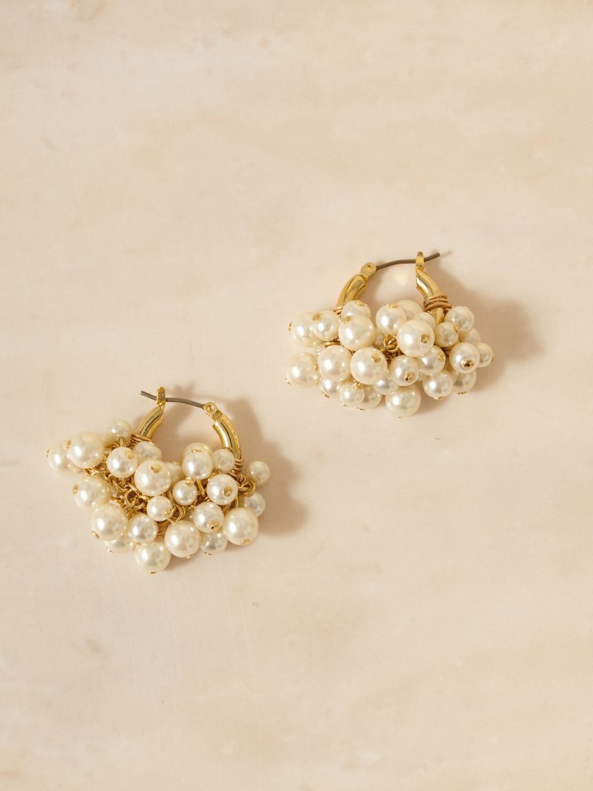 SNIDEL「フォームビーズフープピアス」|ピアス|WHT