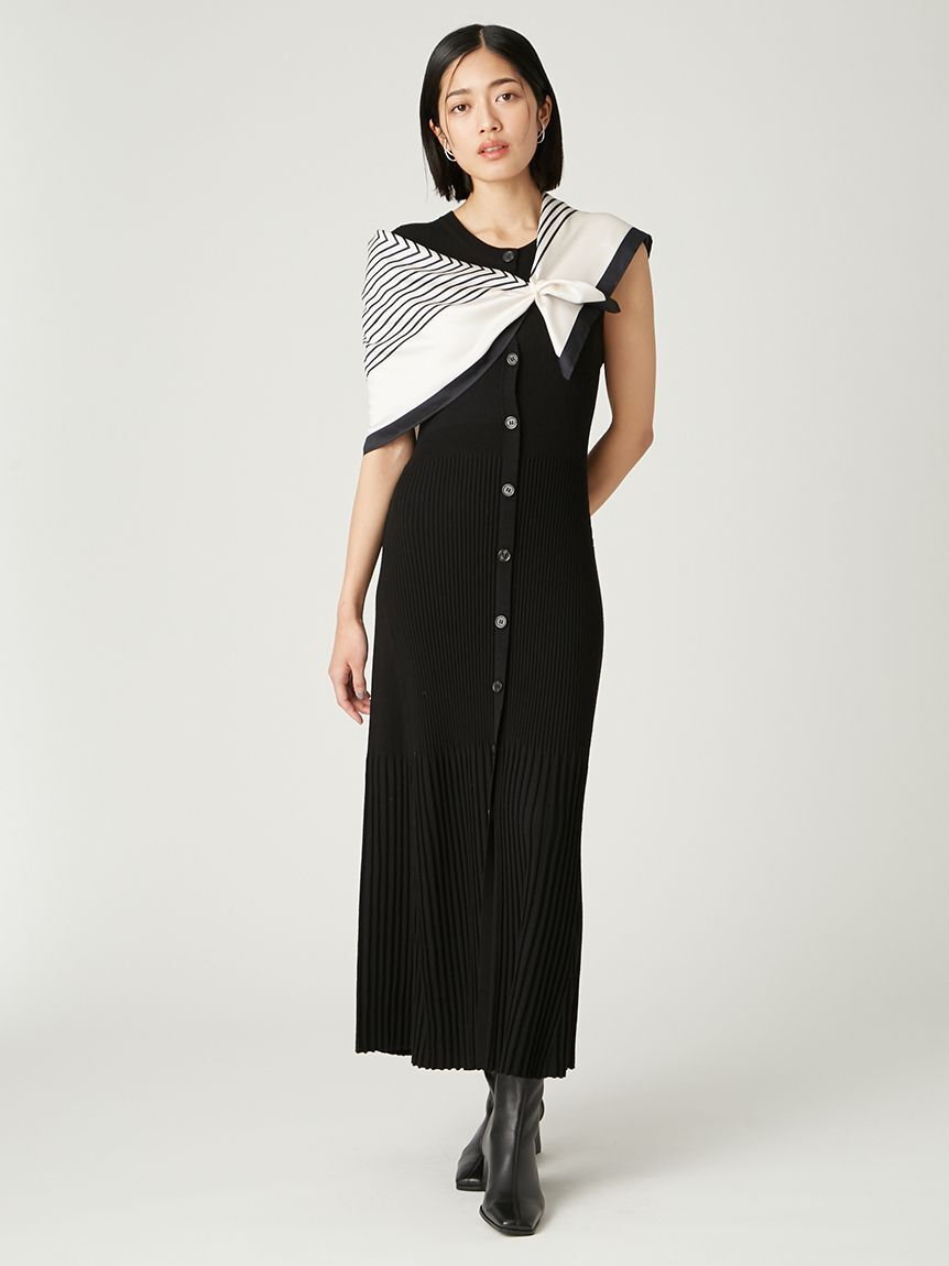 FRAY I.D「スカーフセットニットワンピース」|ワンピース|