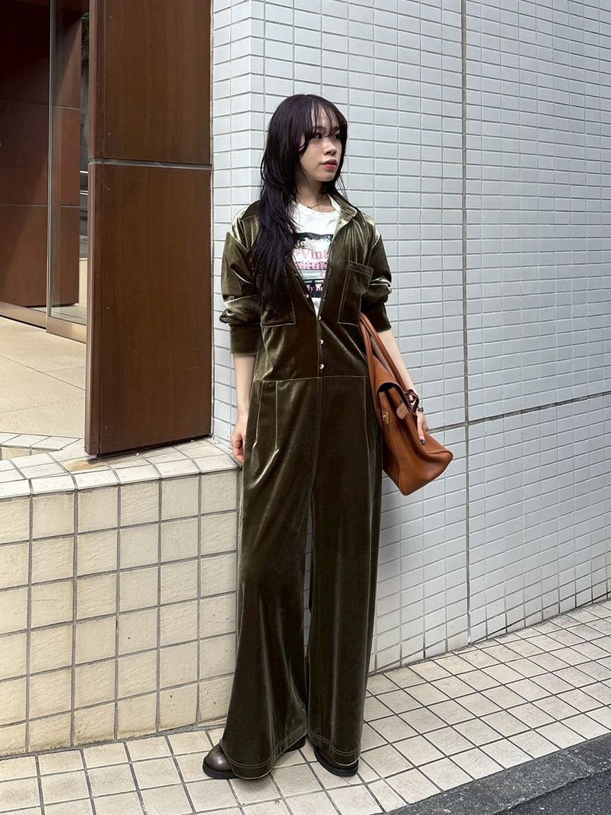 LILY BROWN「【WEB限定00サイズ】ベロアジャンプスーツ」|ワンピース|