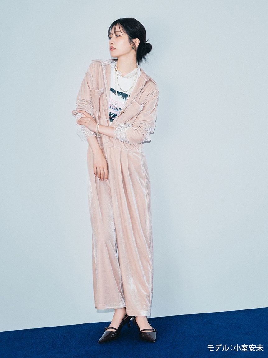 LILY BROWN「【WEB限定00サイズ】ベロアジャンプスーツ」|ワンピース|
