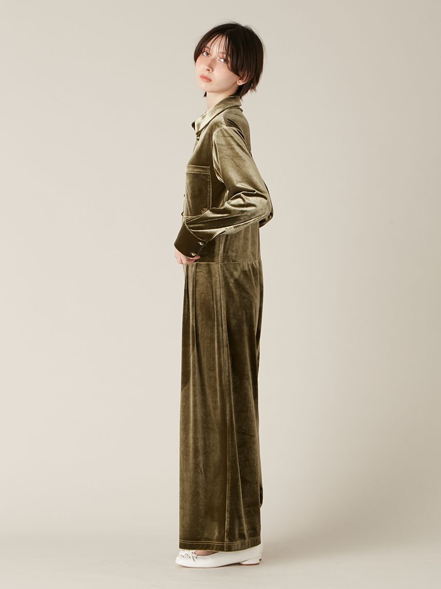 LILY BROWN「【WEB限定00サイズ】ベロアジャンプスーツ」|ワンピース|