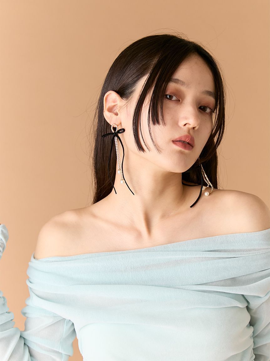 LILY BROWN「ベルベットリボンピアス」|ピアス|