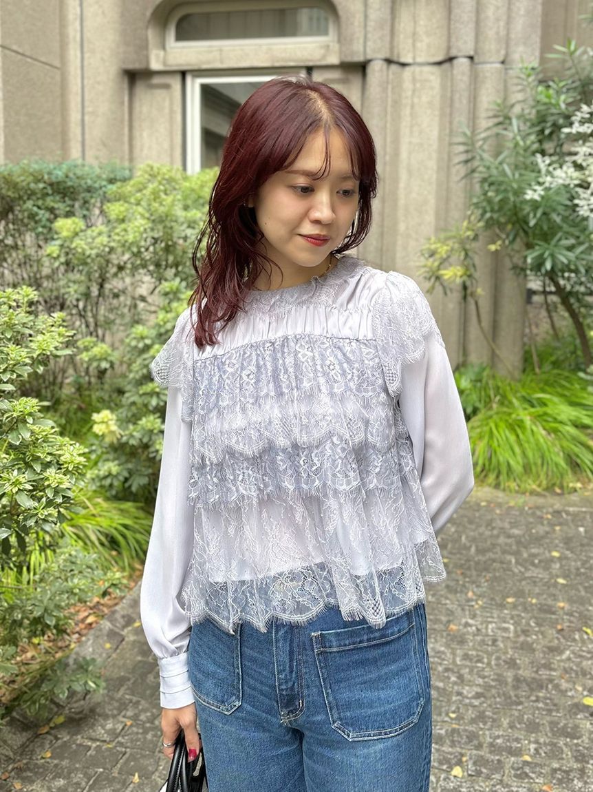 LILY BROWN「レースフリルブラウス」|シャツ・ブラウス|