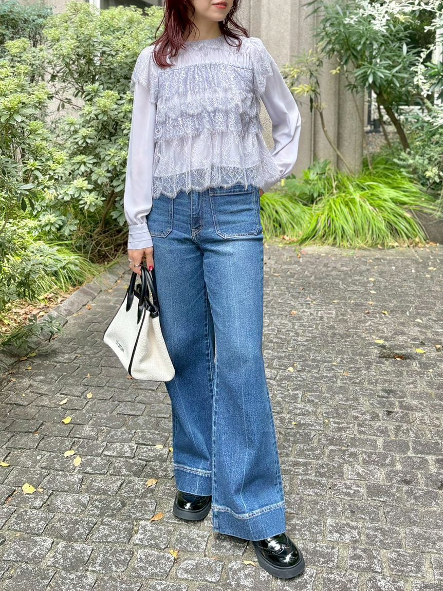 LILY BROWN「レースフリルブラウス」|シャツ・ブラウス|