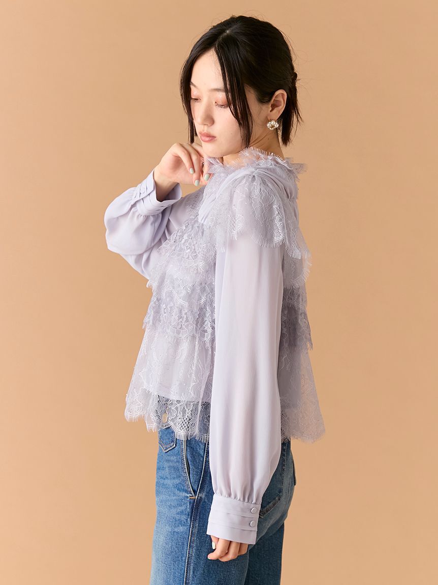 LILY BROWN「レースフリルブラウス」|シャツ・ブラウス|