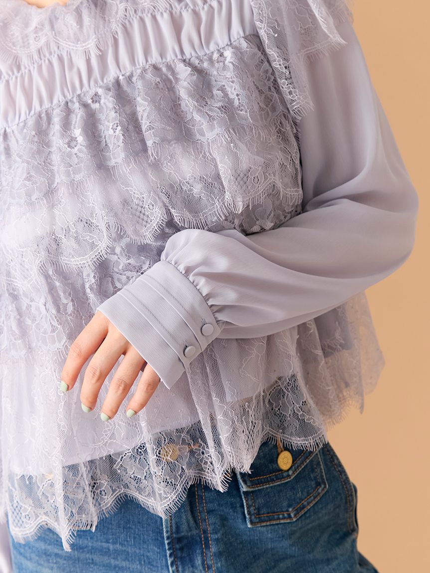 LILY BROWN「レースフリルブラウス」|シャツ・ブラウス|